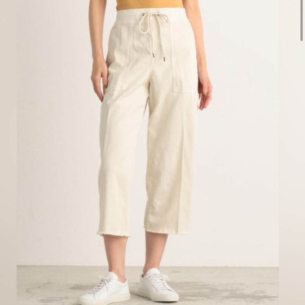 James Perse Cropped Cotton Carpenter Pants 0